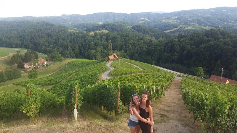 Špela and I on a trip to a beautiful vineyard in Slovenia! We were feeling quite romantic.