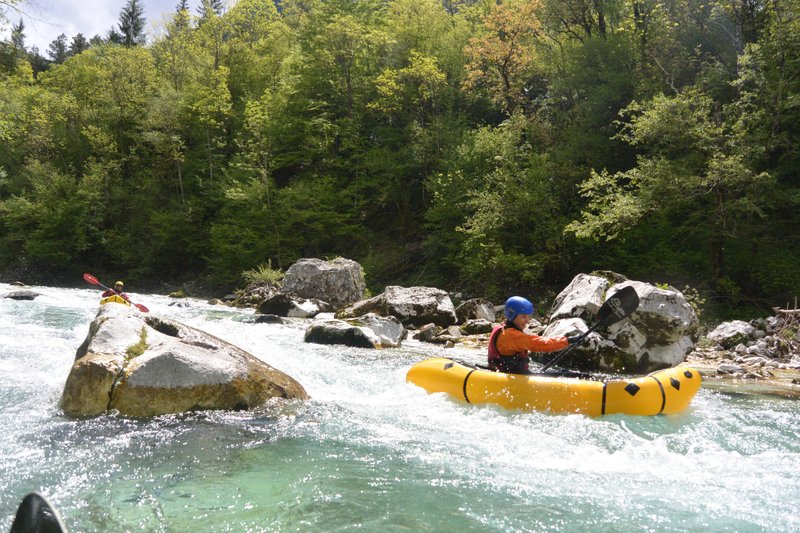 Sheila captaining the Nirvana through some rapids