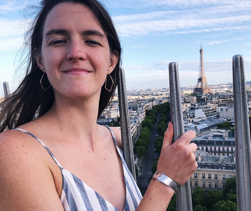 Smiling from the top of the Arc de Triomphe