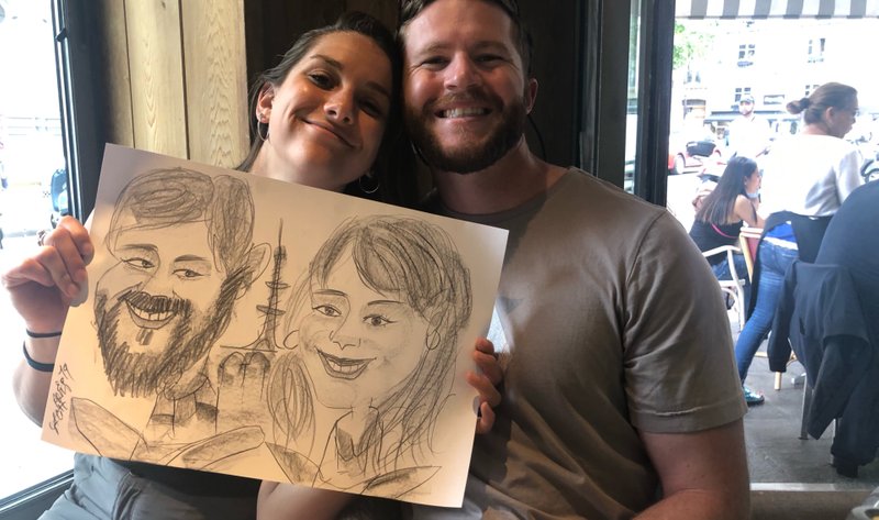 Tessa & Joe got an “engagement” caricature (as everyone does right?)