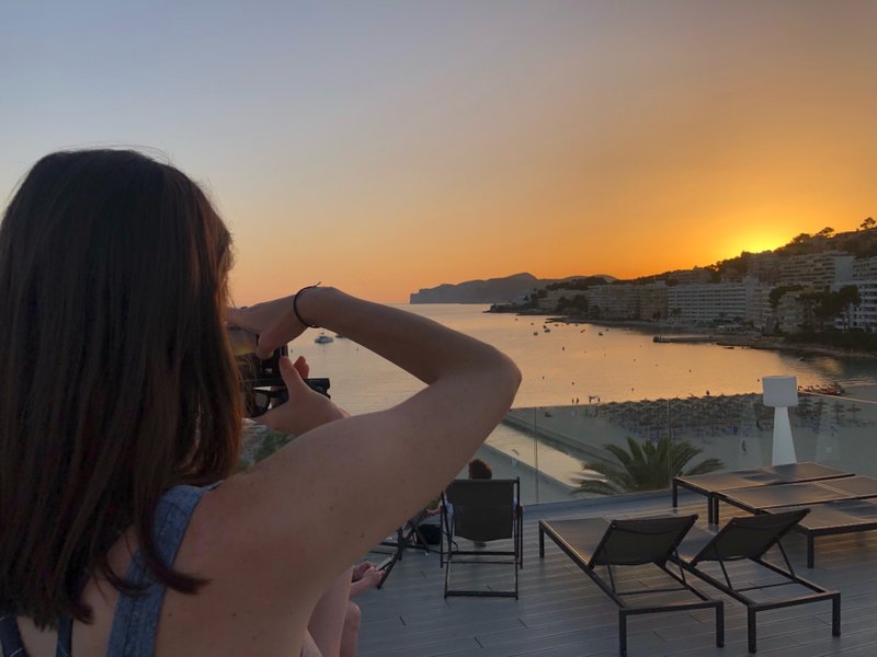 The sun setting over Santa Posa