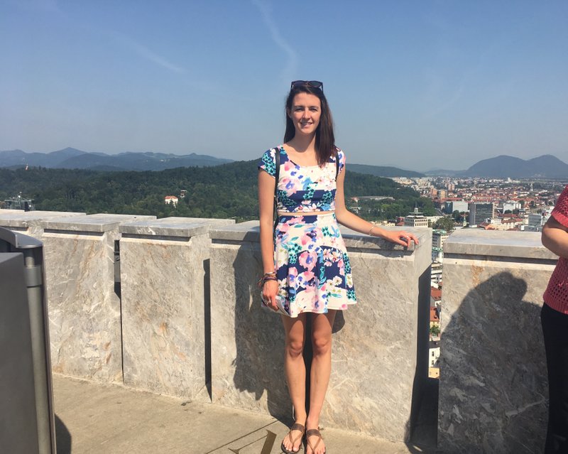 Sheila on top of the Ljubljana Castle