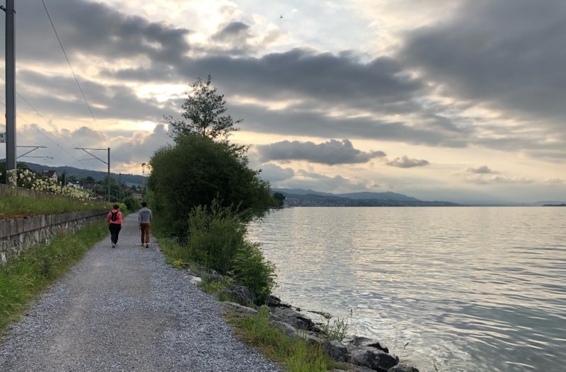 James and Palma on our casual 3 hour walk, the first night in Thalwil