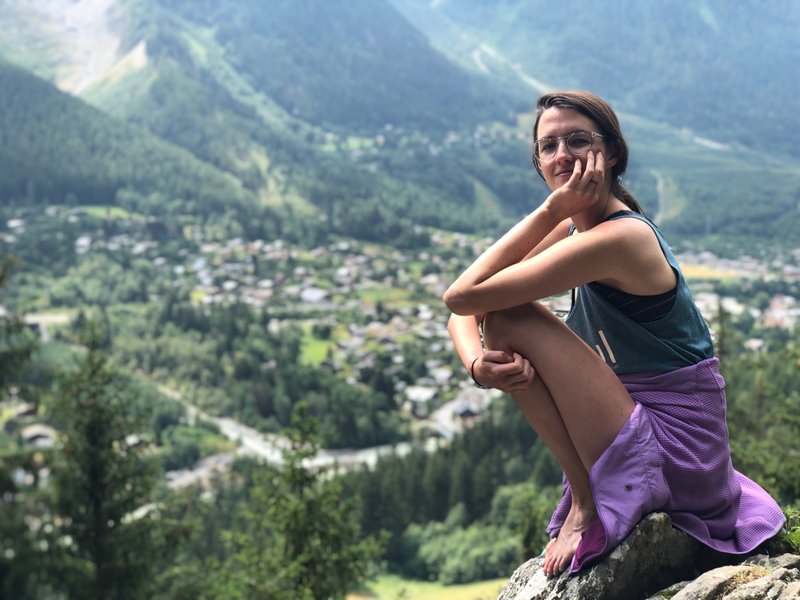 Sheila, enjoying the Petit Balcon Sud trail