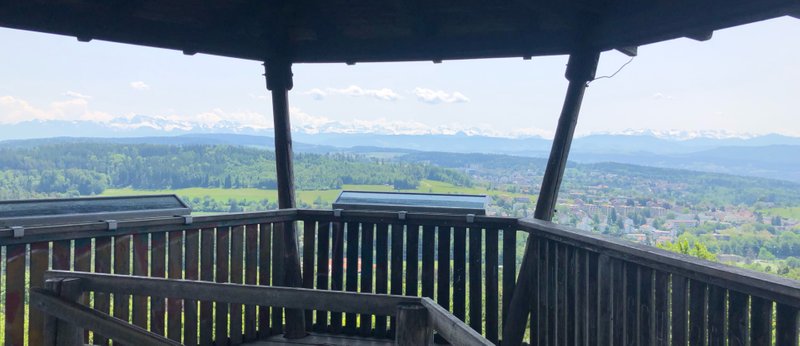 View of the Alps from the top of the Lorenchopf observation post