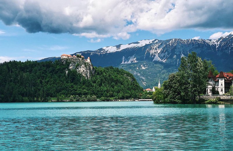 The view from the path surrounding Lake Bled