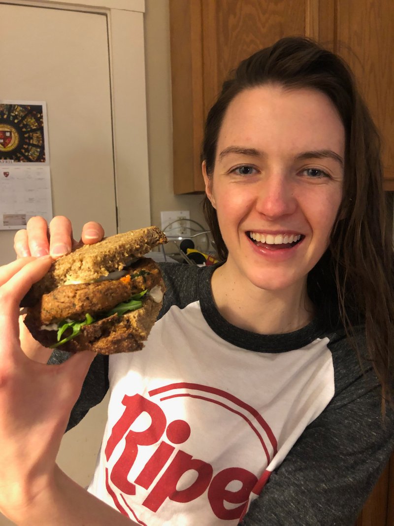 Sheila championing the veggie burger