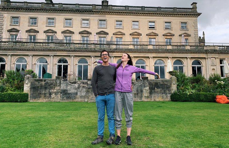 Shortly after this photo at Cowley Manor, it poured outside as we enjoyed our first cream tea