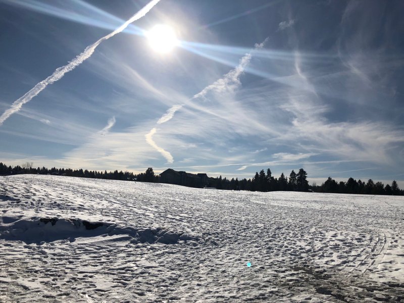 Bend — blue skies and snow