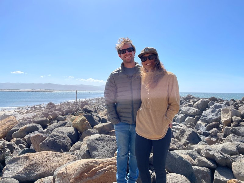 Ryan and Nat - the founders of Outward Wine - pictured here at Morro Rock!