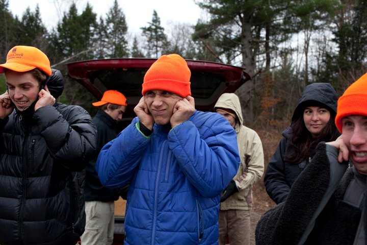 Shooting guns in Maine. Maryne remained cool, calm, and collected … unlike the rest of us!