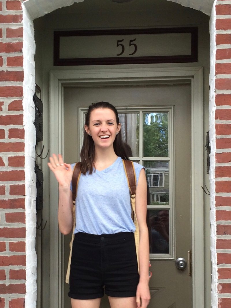 It’s me! My mom snapped this photo of me in front of my first apartment. (Spring 2015)