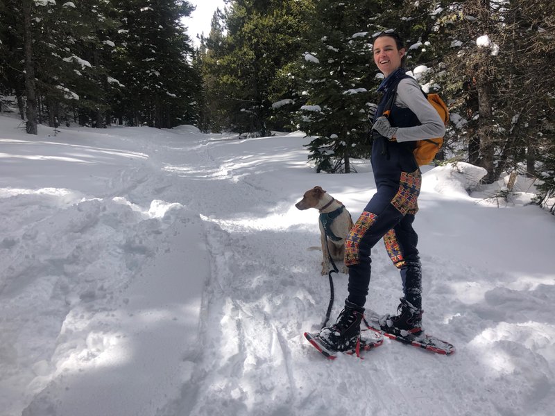 We’ve gone snowshoeing in Eldora a few times now, and have really been enjoying it. We like to think Buckwheat likes it too!