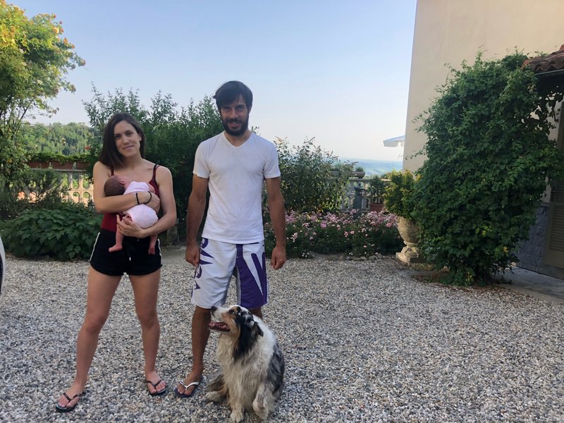 Our awesome hosts! Ana & baby Sofia, Mattia & his pup Joker